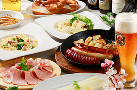「バイエルンコース」定番のドイツ料理をふんだんに盛り込んだプラン(全7品)2500円<歓送迎会に>