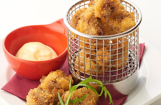 クスクス衣で揚げた牛ハラミのスナックカツレツ