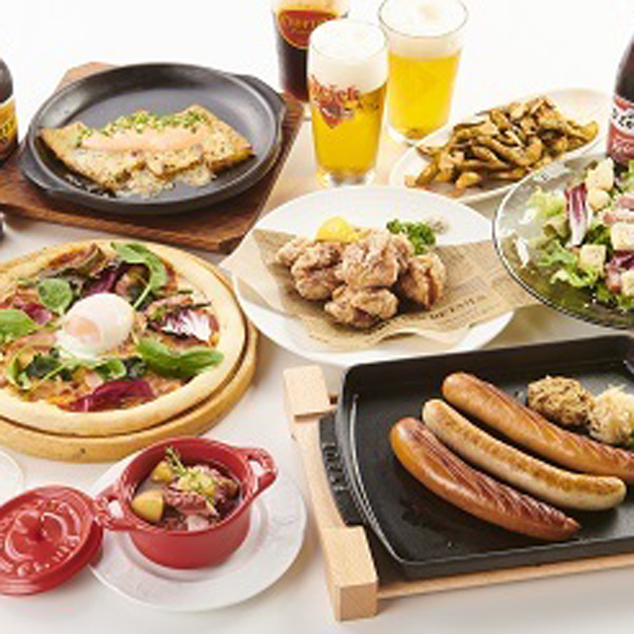 <この時期だけのお得プラン>2時間飲放付!2名様からでもOK、自社輸入ホフブロイがジョッキで楽しめる☆2980円(税抜)鉄板サーロインステーキ、名物!四万十鶏の唐揚げ、山盛りポテトフライ