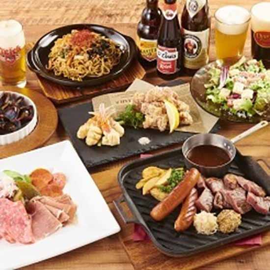 <夏宴会・堪能コース>肉の王様!特選サーロインのサイコロステーキがメインディッシュ!ビールがすすむムール貝のガーリックバター焼き、名物!四万十鶏のジューシーやみつき唐揚げ含む全7品3,000円(税抜)