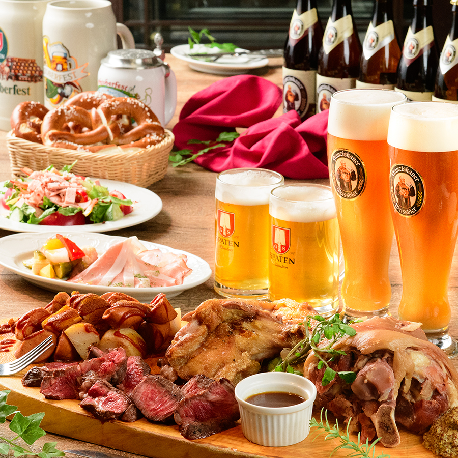【予約限定】名物料理アイスバイン含む、がっつり肉盛りコース!樽生ビール全6種飲み放題付!肉盛りコース全4品コミコミ6000円