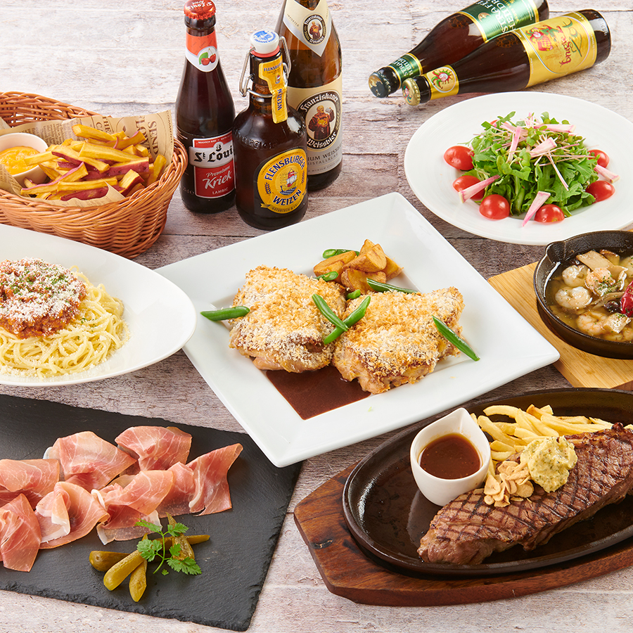 【2月末までのお得!限定コース】平日限定ゆったり♪3時間飲み放題宴会プランが登場!「堪能コース」人気の四万十鶏をパン粉焼きにメインはやっぱりサーロイン全7品に樽生ビール他30種類が飲み放題5000円