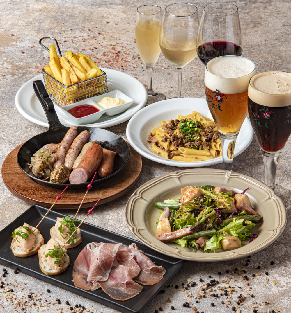 【昼飲みベルジャンコース】ポテトフリッツやソーセージ等