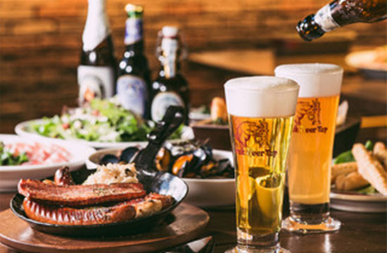 自社直輸入樽生ビール3種2時間飲み放題お手軽コース3980円(チャージ無料!!)<4名様~> <歓送迎会におすすめ>
