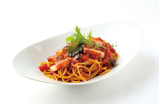 ベーコントマトパスタ