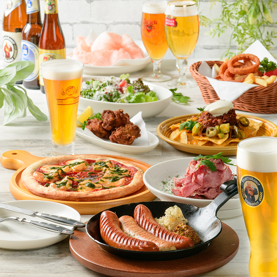【平日限定(日〜木)】ハッピーアワーご予約(16:30~18:30退席、20:30~22:30退席、2時間制)で4500円→3800円!!「堪能コース」樽生ビール3種含む50種超2時間飲み放題付!!