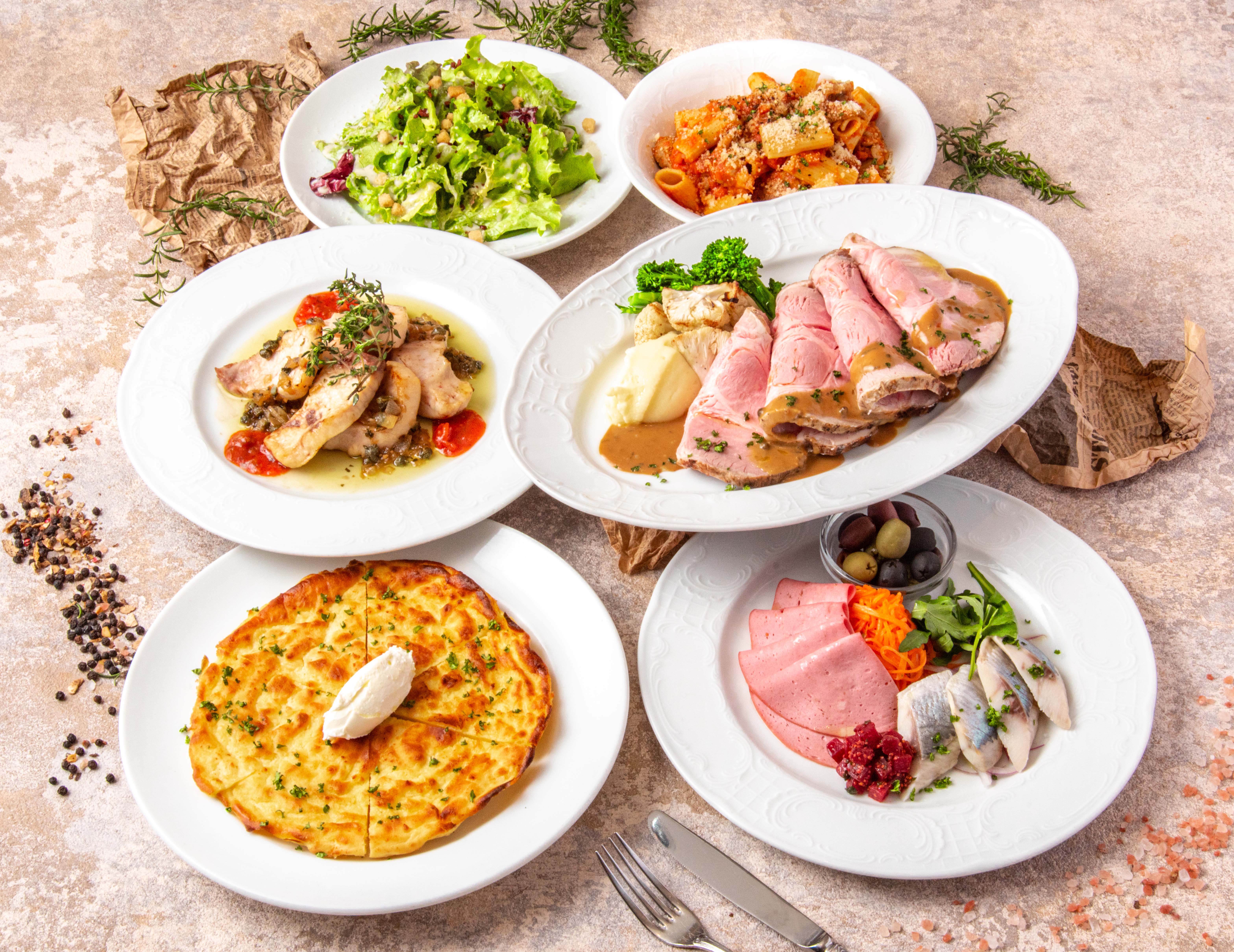【Bプラン】食べ進めるほどに満足感が高まる、贅沢な欧風コースです。