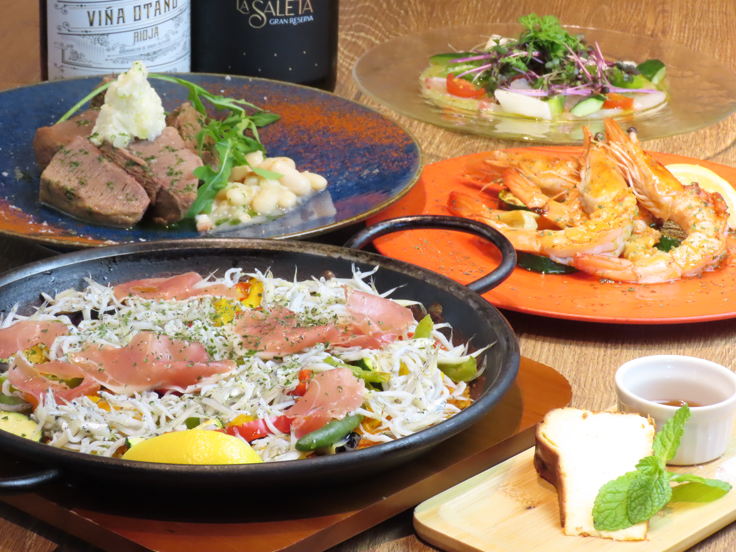 【夏限定コース】季節を感じられる旬な食材をふんだんに盛り込んだスペイン風に仕上げたワインとも相性抜群のコースです♪