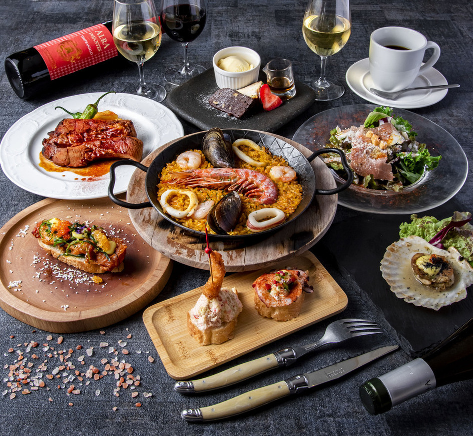 【Spanish Paella Course】～海外直輸入クラフトビール＆スペイン産ワインなどその他ドリンク30種飲み放題付プラン～