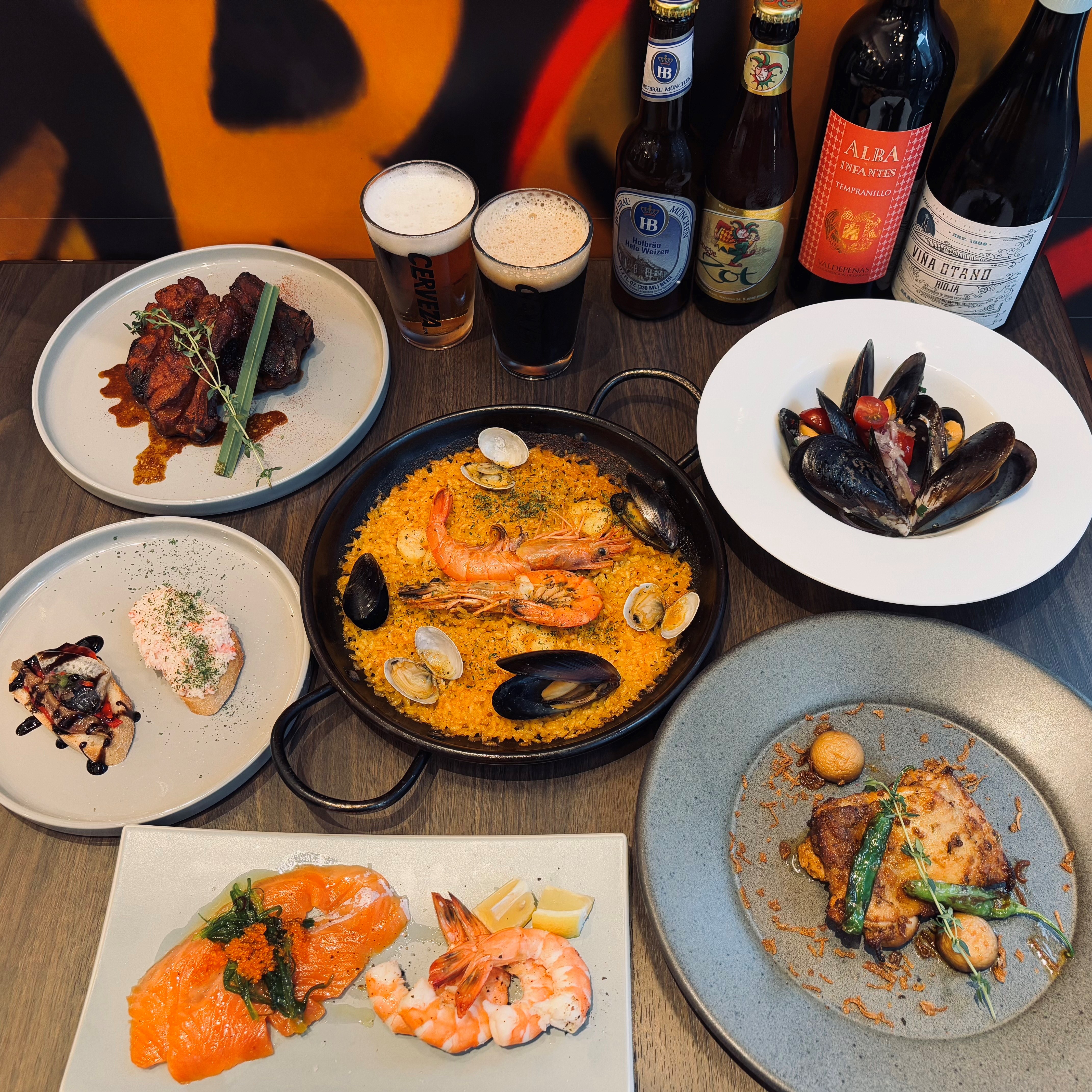【初夏限定！スパニッシュ納涼コース（Free Flow 120min ）】冷製前菜を盛り込んだ初夏限定！Craftbeer10種含む2時間飲み放題付き♪（8,000円⇒6,000円）