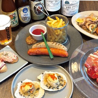 【21時以降限定！2次会コース】タパスを楽しむなら！Craftbeer10種含む飲み放題付き♪