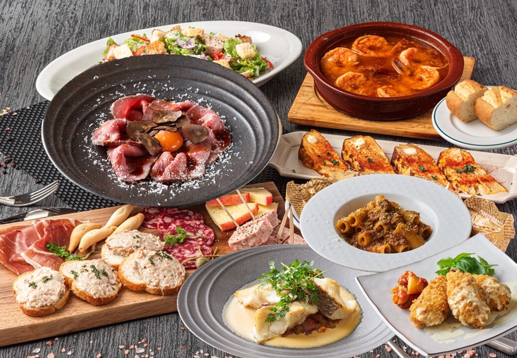 【忘年会プラン】前菜盛り合わせから始まる、忘年会にぴったりの飲み放題付プランをご用意いたしました。