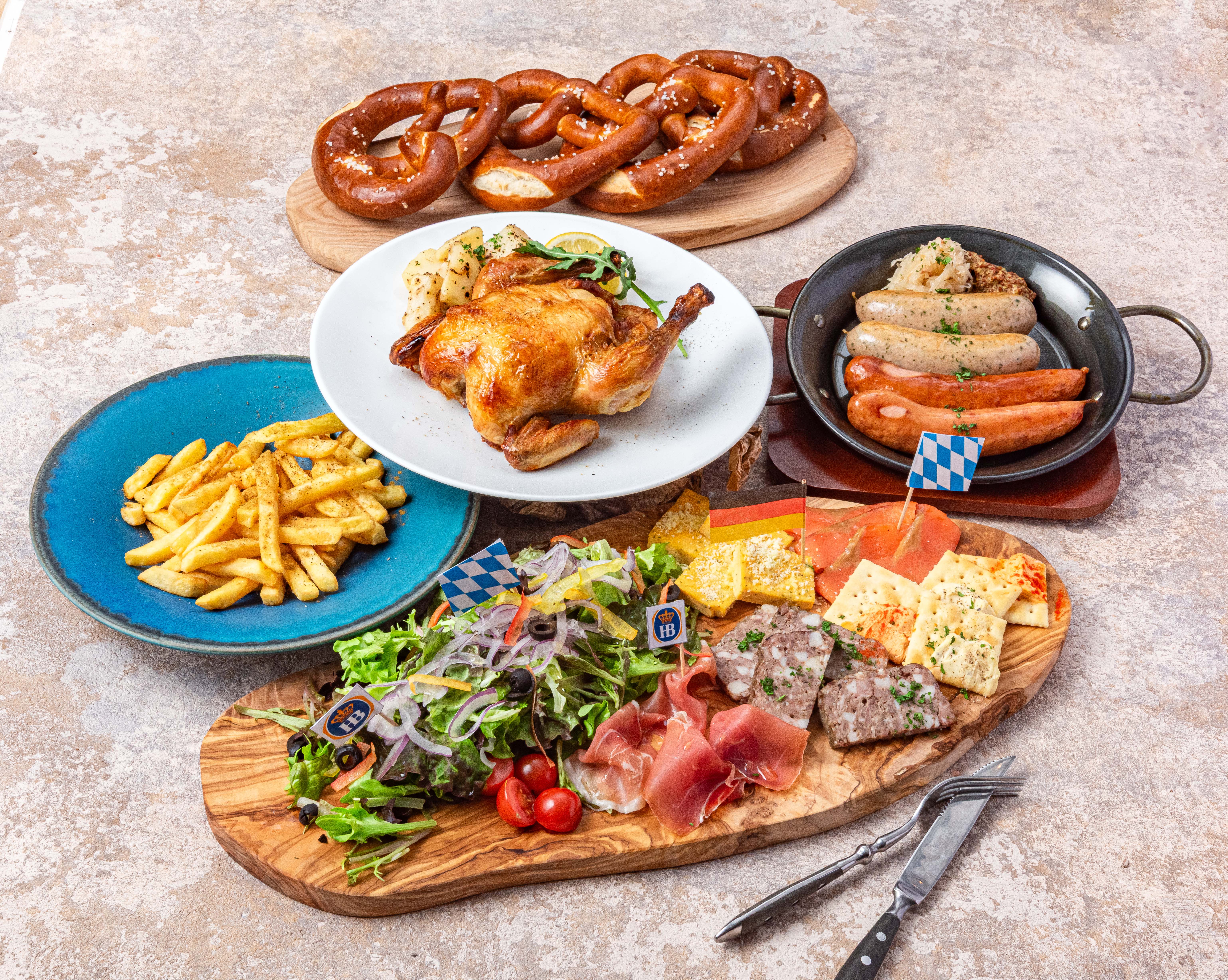 ≪オクトーバフェストコース×2時間飲み放題付き≫ドイツビール１種付き♪当店一押しコース。本場の味わいを豪快に。ローストチキンとドイツソーセージで楽しむフェストコース