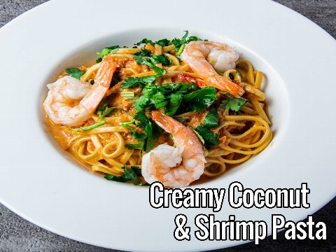 海老とココナッツミルクのエスニック風パスタ